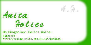 anita holics business card